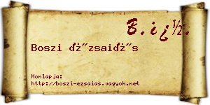 Boszi Ézsaiás névjegykártya
